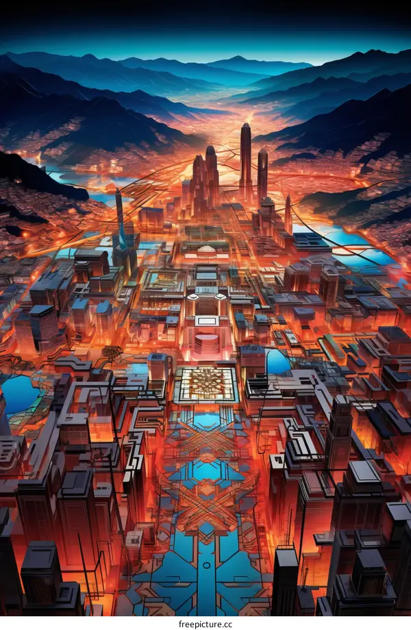 Dominant Futuristic City Concept Illustration