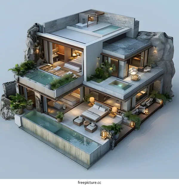 A Modern Villa on a Cliff