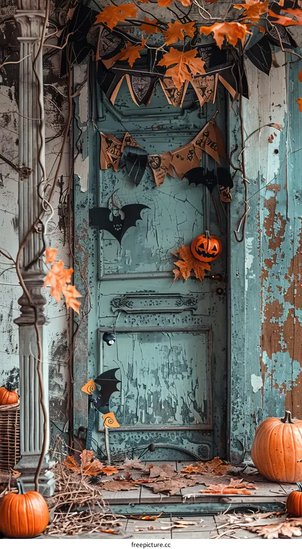 Spooky Halloween Porch with Wreath