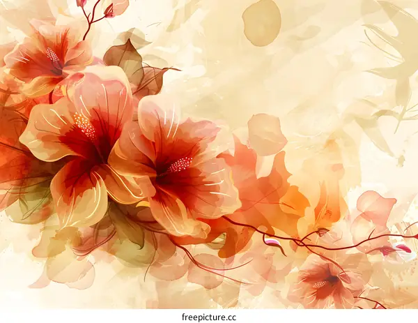 Hand-painted watercolor flowers