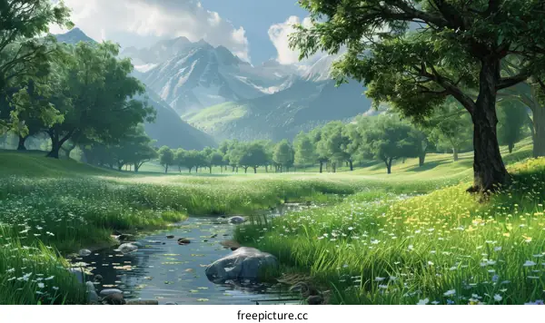 Alpine Meadow bathed in Morning Sun