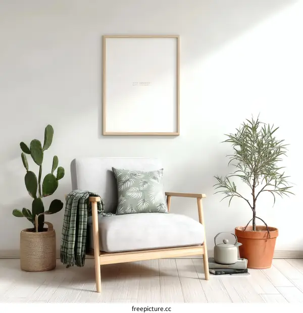 Modern Minimalist Living Room Interior Illustration