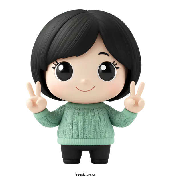 [Transparent Background PNG]Cute Girl Cartoon Character Illustration