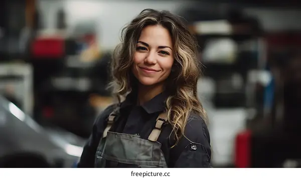 Female Mechanic in a Workshop Portrait