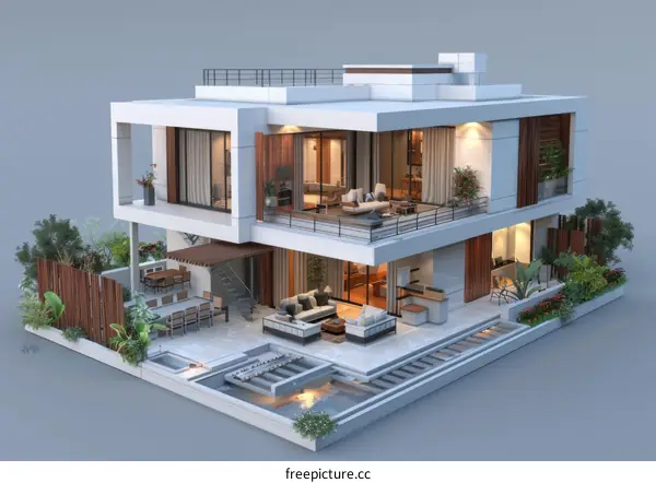 Modern Multi-Level House Exterior Design