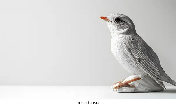 White Bird Statue on White Background
