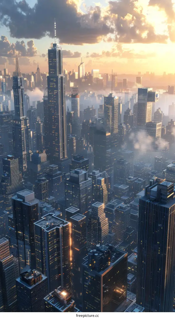 A Cityscape of Towers Reaching for the Sky