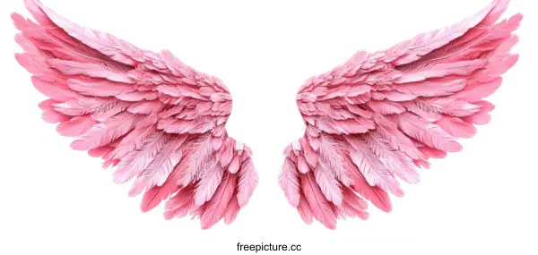 [Transparent Background PNG]Pair of Pink Angel Wings