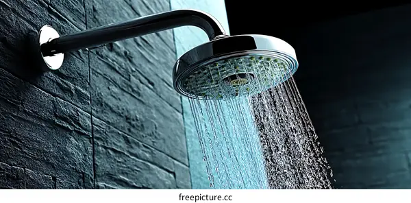 Modern Wall-Mounted Shower Head with Water Spray