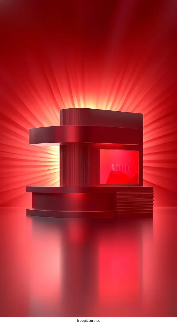 Modern Red Display Booth Showcase