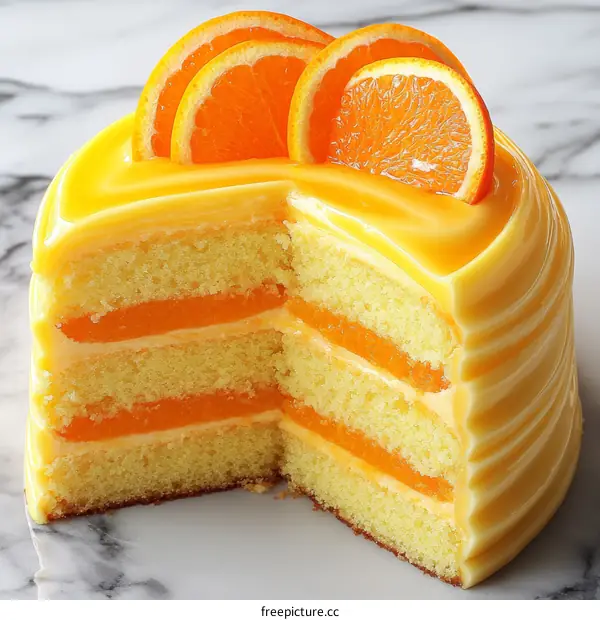 Delicious Multi-Layered Orange Cake