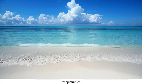 Beautiful beach with white sand and blue water