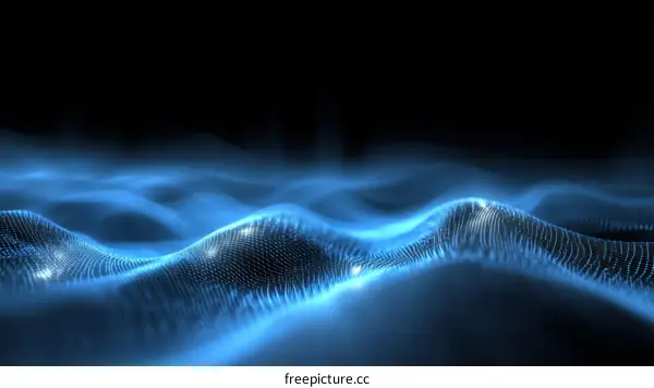 Abstract Blue Digital Wave Design