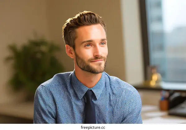 Closeup Portrait of a Caucasian Businessman