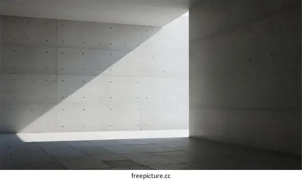 Minimalist White Concrete Room with Natural Light