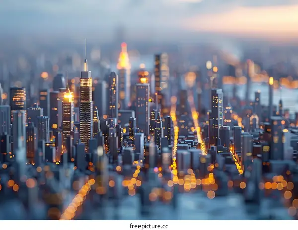 A Thriving Metropolis with Towering Skyscrapers and a Vibrant Cityscape