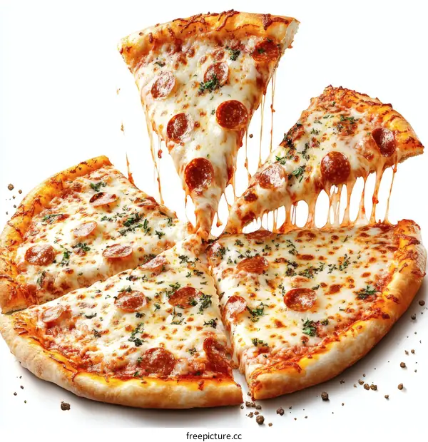 Delicious Pepperoni Pizza with Melted Cheese
