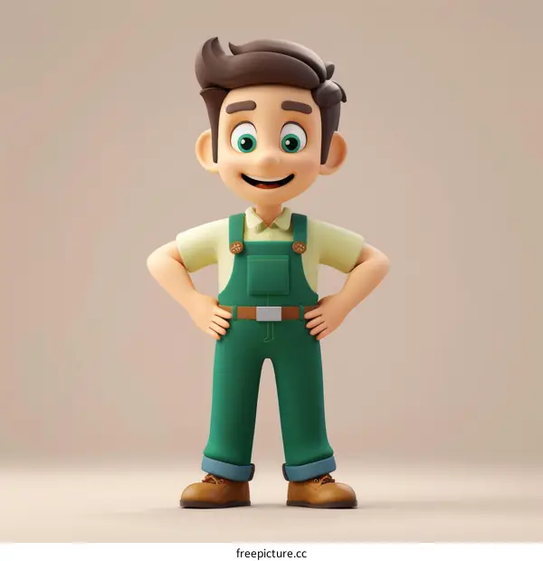 Young Male Farmer 3D Character