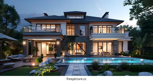 Modern house with swimming pool