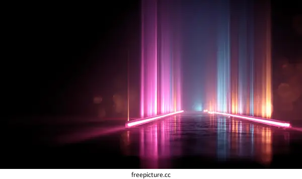 Neon Light Abstract Futuristic Background
