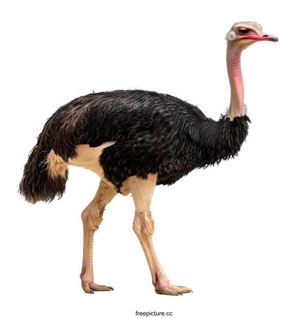 [Transparent Background PNG]A full-length side view of an ostrich