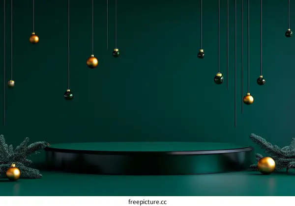 Emerald Green Christmas Display Podium
