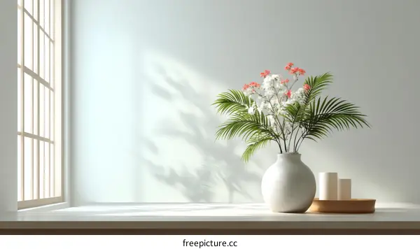 Stylish Minimalist Interior Design with Flowers