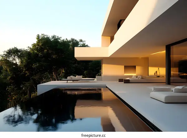 Modern Minimalist Villa with Pool and Patio