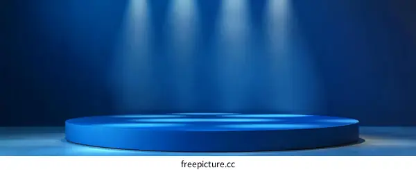 Blue Stage Platform for Product Display
