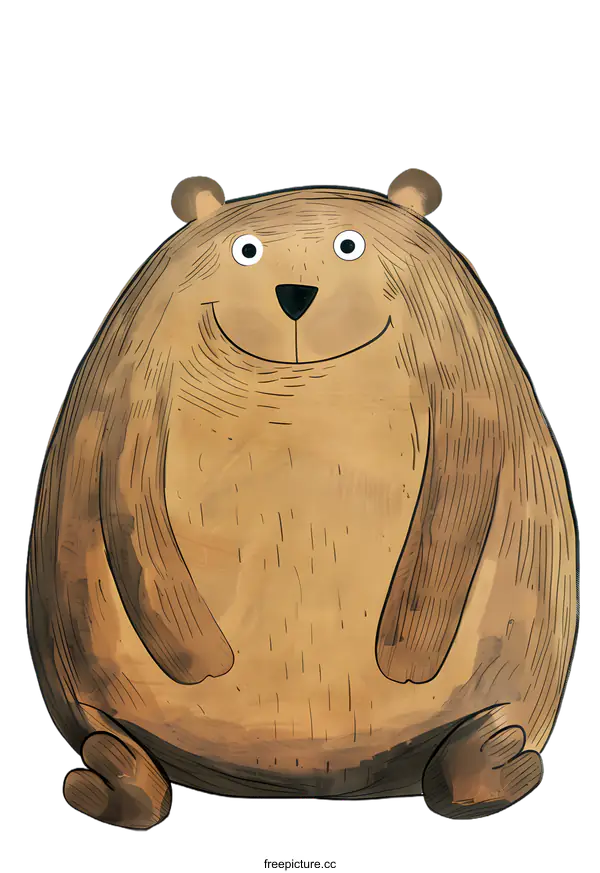 [Transparent Background PNG]Cute Cartoon Brown Bear Illustration