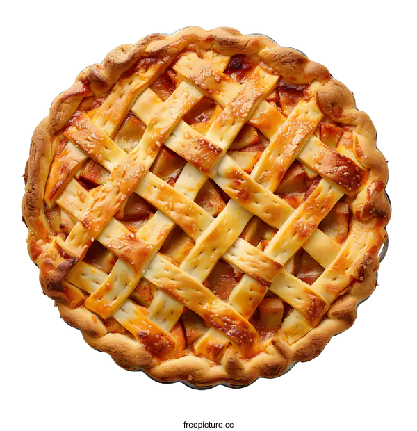 [Transparent Background PNG]Delicious apple pie isolated on white