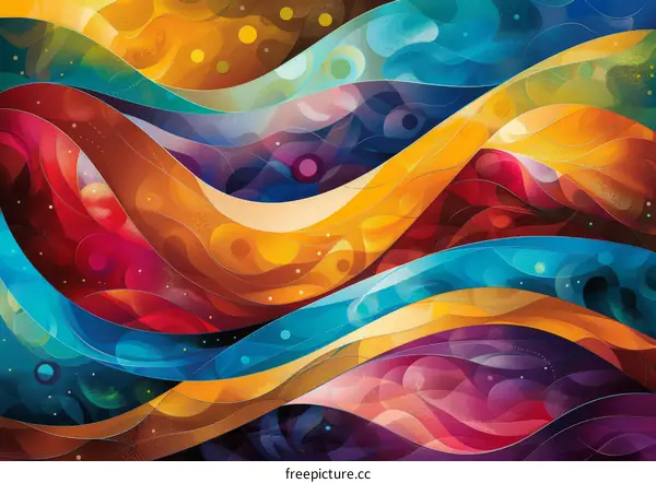 Abstract Colorful Wave Design Illustration