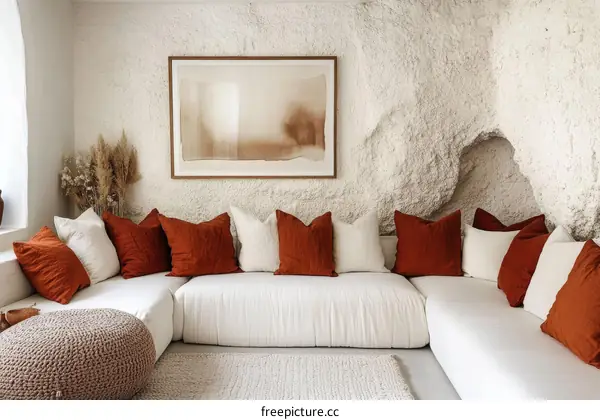 Modern Minimalist Living Room with Warm Tones