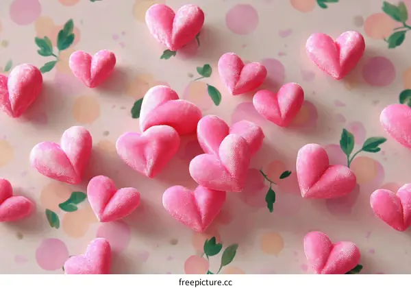 Pink Heart Shaped Decor Illustration