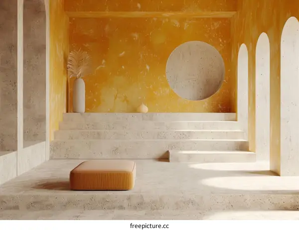 Modern Minimalist Interior Design with Yellow Accents