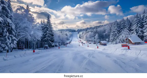 ski resort in winter