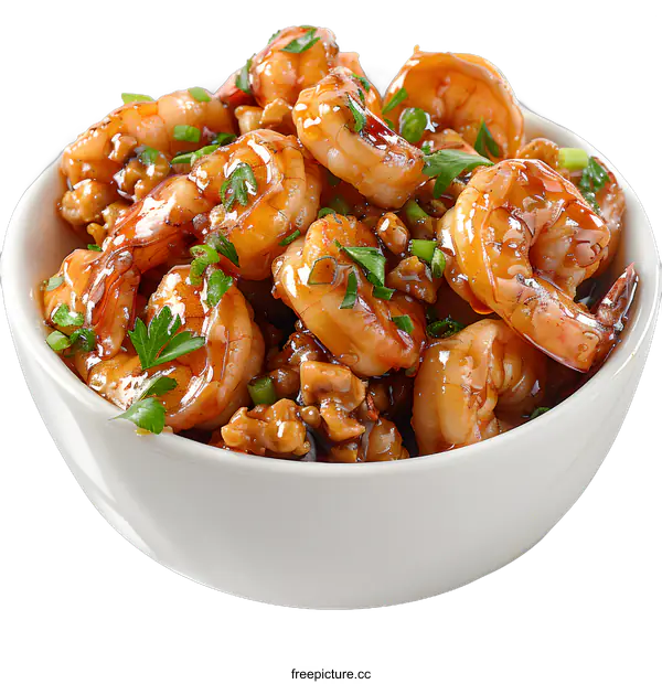 [Transparent Background PNG]Honey Garlic Shrimp