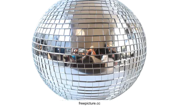 [Transparent Background PNG]Shiny Disco Ball with Reflective Tiles