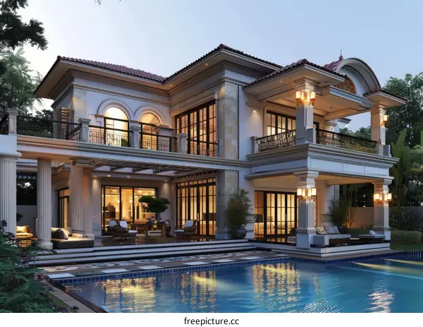 Modern Villa with Pool and Balcony