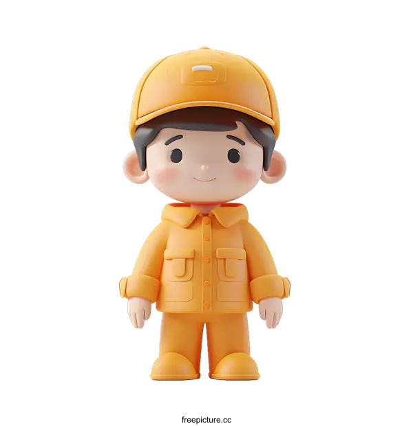 [Transparent Background PNG]3d rendering of a delivery man