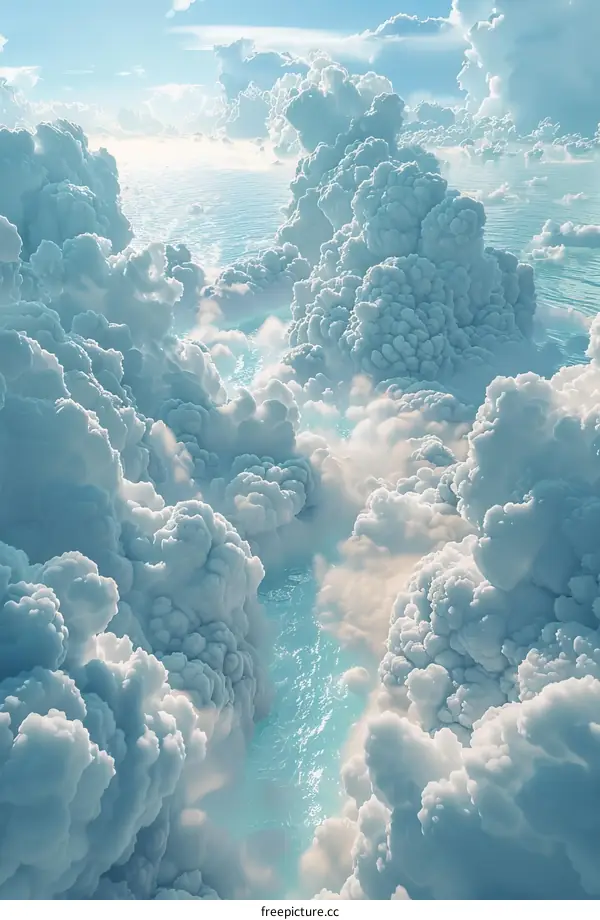 River Winding Through Clouds