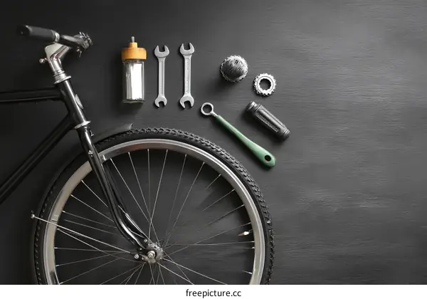 Bicycle Maintenance Tools and Accessories Layouts