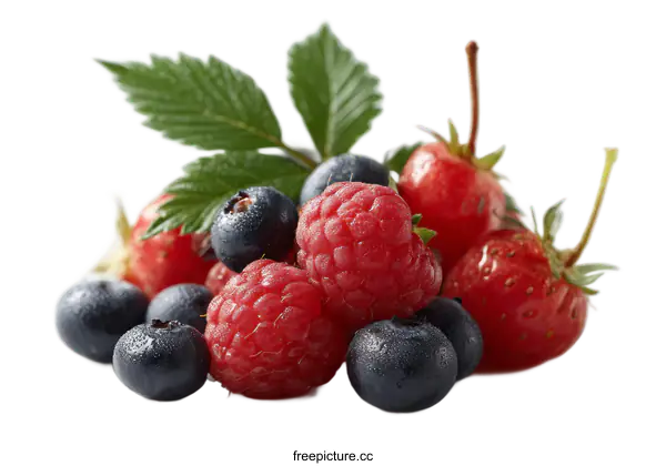 [Transparent Background PNG]Assorted Berries and Fresh Fruit