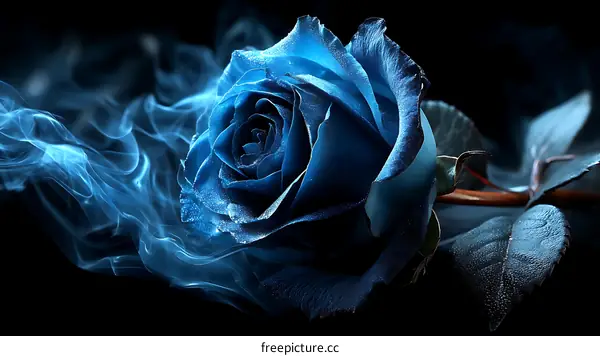Enchanted Blue Rose in Smoky Elegance