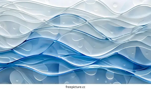 Abstract Blue and White Wavy Background