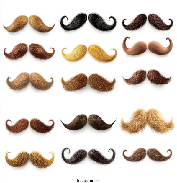 Different Styles of Mustaches Illustration