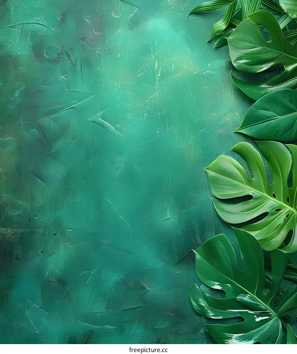 Green Leaves on a Green Background