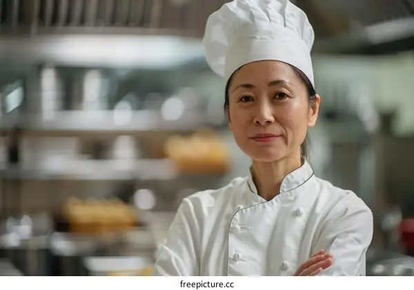 Portrait of a confident female chef in a commercial kitchen
