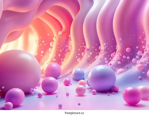 Abstract Pink and Purple Geometric Sphere Illustration