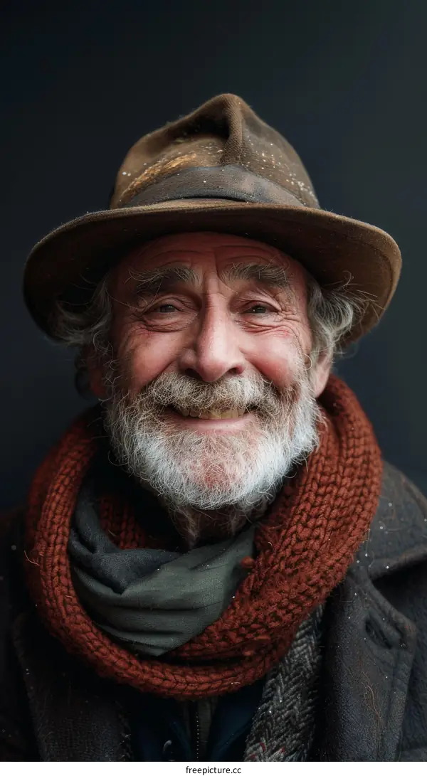 Portrait of a Senior Caucasian Man with a Smile